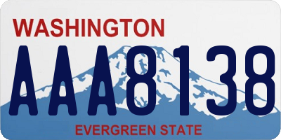 WA license plate AAA8138