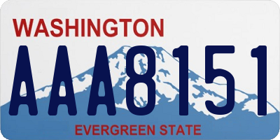WA license plate AAA8151