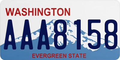 WA license plate AAA8158