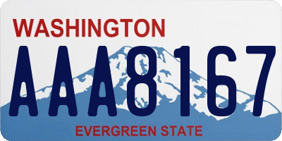 WA license plate AAA8167