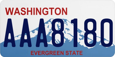 WA license plate AAA8180