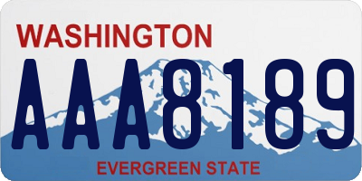 WA license plate AAA8189