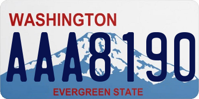 WA license plate AAA8190