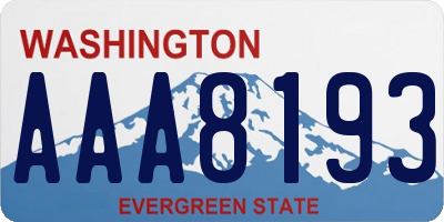 WA license plate AAA8193