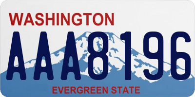 WA license plate AAA8196