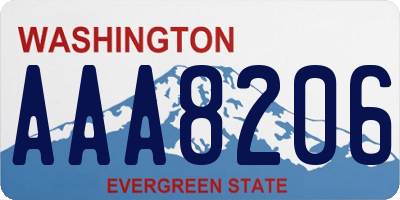 WA license plate AAA8206