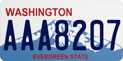 WA license plate AAA8207