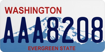 WA license plate AAA8208