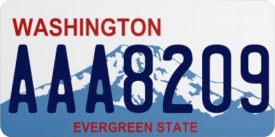 WA license plate AAA8209