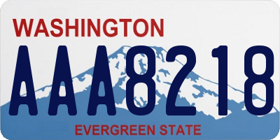 WA license plate AAA8218