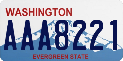 WA license plate AAA8221