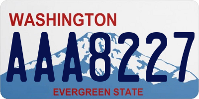 WA license plate AAA8227