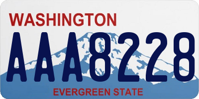 WA license plate AAA8228
