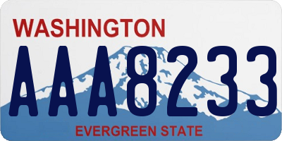 WA license plate AAA8233