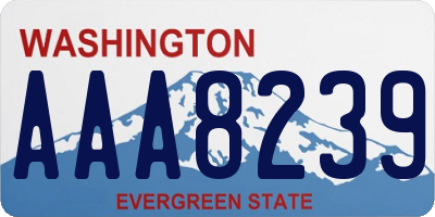 WA license plate AAA8239