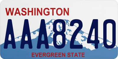WA license plate AAA8240