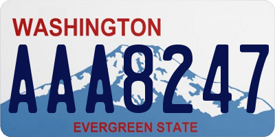 WA license plate AAA8247