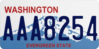 WA license plate AAA8254
