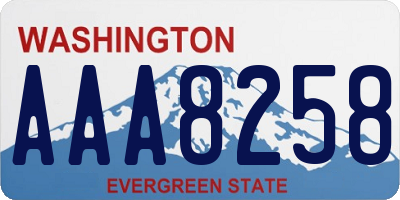 WA license plate AAA8258