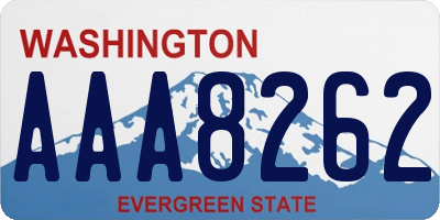 WA license plate AAA8262