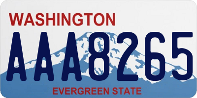 WA license plate AAA8265
