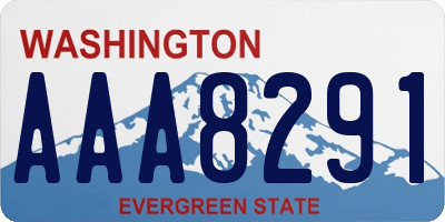 WA license plate AAA8291