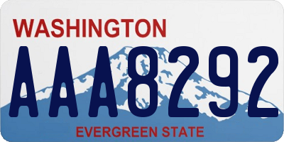 WA license plate AAA8292