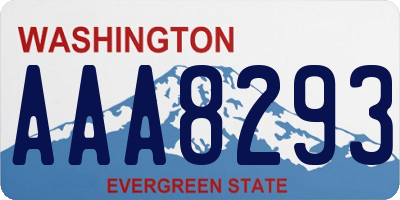 WA license plate AAA8293