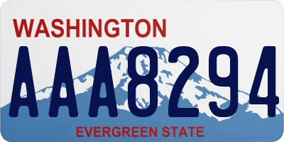 WA license plate AAA8294