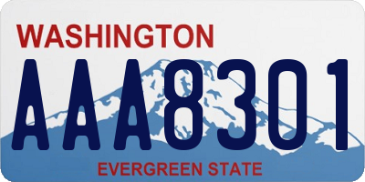 WA license plate AAA8301