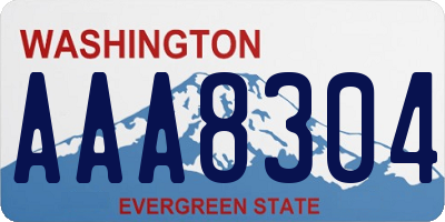 WA license plate AAA8304