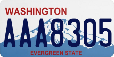 WA license plate AAA8305