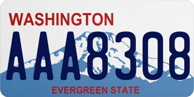 WA license plate AAA8308
