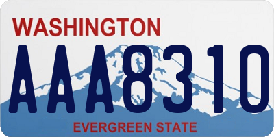 WA license plate AAA8310