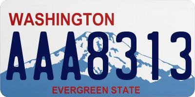 WA license plate AAA8313