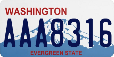 WA license plate AAA8316