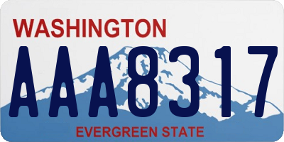 WA license plate AAA8317