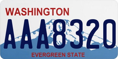 WA license plate AAA8320