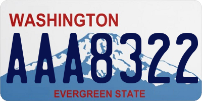 WA license plate AAA8322