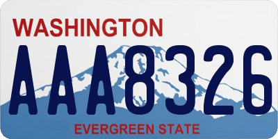 WA license plate AAA8326