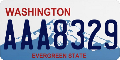 WA license plate AAA8329