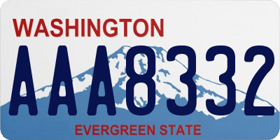 WA license plate AAA8332