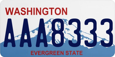 WA license plate AAA8333