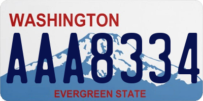 WA license plate AAA8334