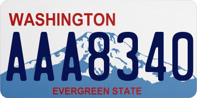 WA license plate AAA8340