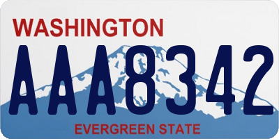 WA license plate AAA8342