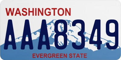 WA license plate AAA8349