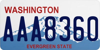 WA license plate AAA8360