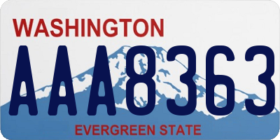 WA license plate AAA8363