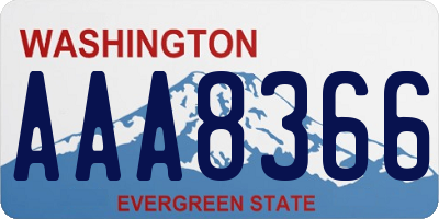 WA license plate AAA8366